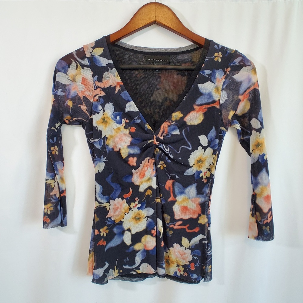 Anthropologie Weston Wear Sheer Floral top
